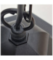Parish exterior pendant light Glass, cast aluminum Black