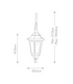 Parish exterior pendant light Glass, cast aluminum Black