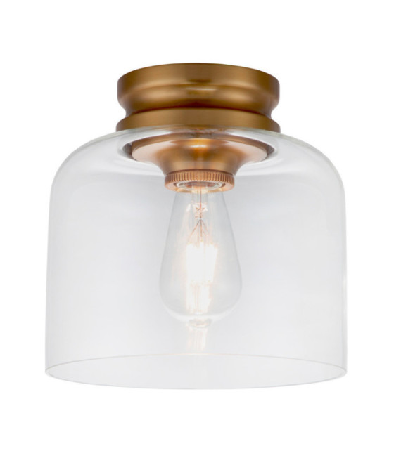 Plafonnier Feiss Verre transparent,acier Laiton bruni
