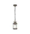 Kichler outdoor pendant light Aluminum, brass, transparent grained glass Burnished bronze
