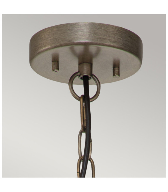 Lámpara colgante de exterior Kichler Aluminio, latón, vidrio granulado transparente Bronce bruñido
