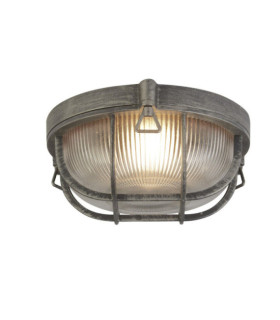 Lampada da terra per esterni Bulkhead Alluminio Nero Argento, Trasparente