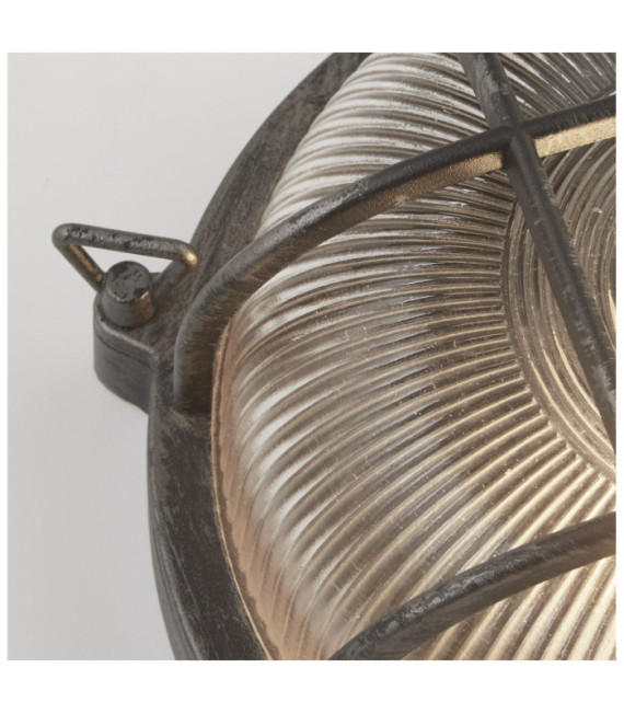 Lampada da terra per esterni Bulkhead Alluminio Nero Argento, Trasparente
