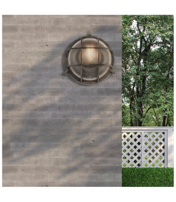 Bulkhead-Stehleuchte für den Außenbereich, Aluminium, Schwarz, Silber, Klar