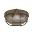 Bulkhead Outdoor Floor Lamp Clear Aluminum, Black Gold