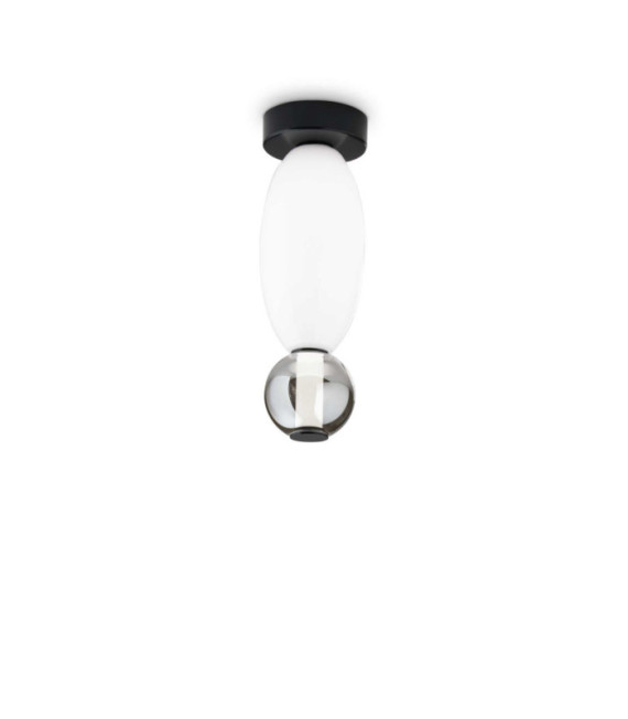 Plafonnier LED Lumiere Verre,Métal Noir