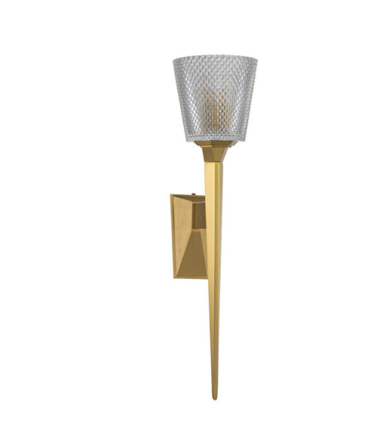 Lampada da parete Verity Vetro, Acciaio Ottone spazzolato