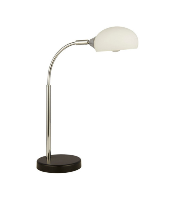 Astro Tischlampe Weichstahl, weißes Glas, Opalweiß, Chrom