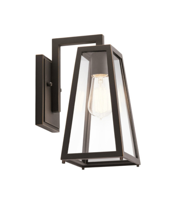 Lampada da parete per esterni Kichler in vetro, alluminio lucidato bronzo