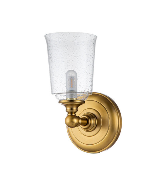 Lampada da parete Feiss Acciaio, vetro granato trasparente Ottone brunito