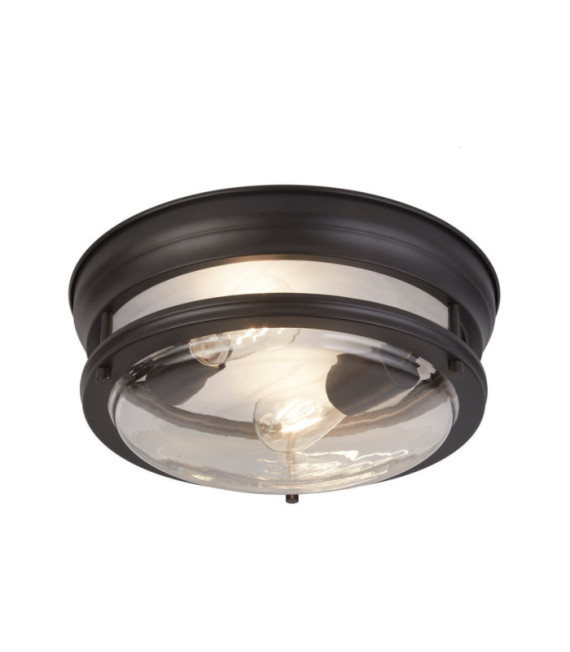 Lampada da soffitto Glasgow Acciaio dolce, vetro trasparente, nero