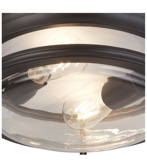 Lampada da soffitto Glasgow Acciaio dolce, vetro trasparente, nero