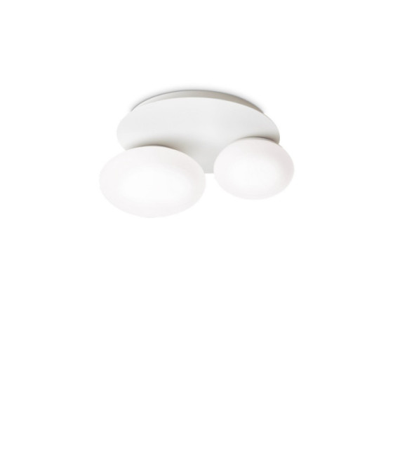 NINFEA Plafoniera Vetro, Metallo Bianco