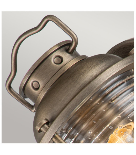 Lampada da parete per esterni Kichler Alluminio, ottone, vetro granulato trasparente Bronzo brunito