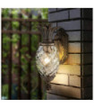 Plantation outdoor wall light Amber optical glass etched inside, aluminum Burnished bronze
