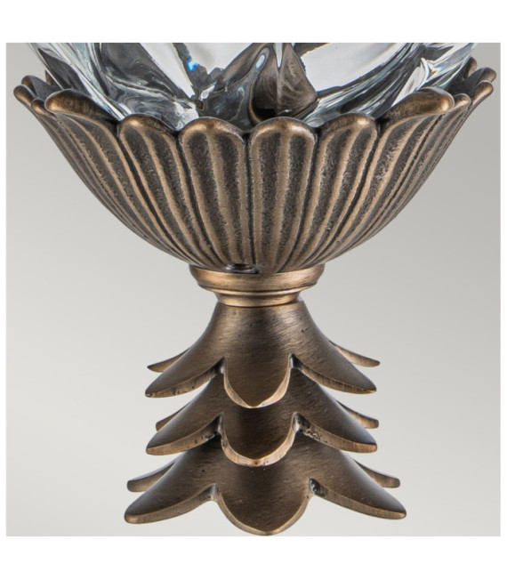 Lampada da parete per esterno Plantation Vetro ottico ambra acidato all'interno, alluminio Bronzo brunito