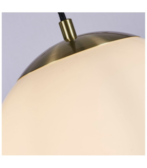 Atom Pendelleuchte Weichstahl, Glas Messing