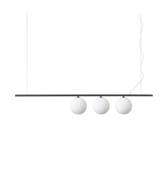 Suspension PERLINE Verre,Métal Noir