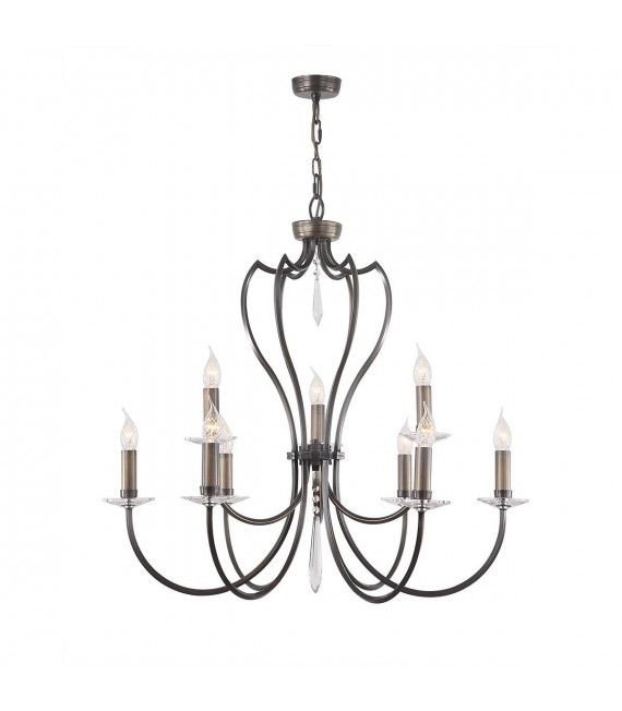Lampada a sospensione Pimlico, bronzo scuro, 6 lampadine