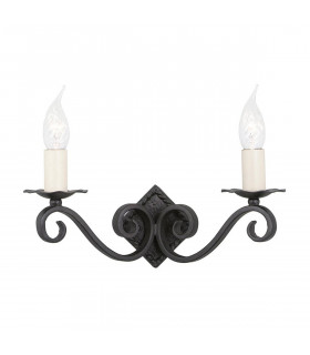 Pfarrwandlampe, schwarzes Schmiedeeisen, 1 Glühbirne
