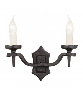 Aplique Rectory, hierro forjado negro, 1 bombilla