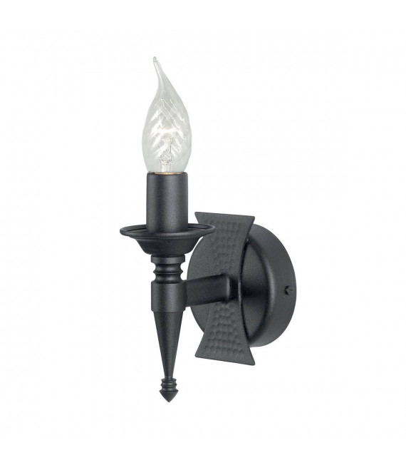 Pfarrwandlampe, schwarzes Schmiedeeisen, 1 Glühbirne