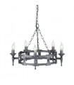 Suspension Saxon, fer forgé, noir / argent, 3 ampoules