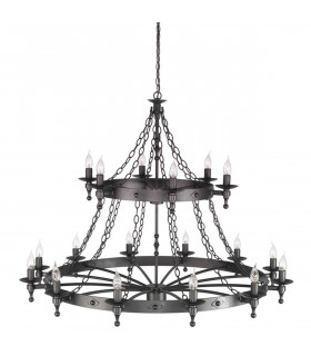 Lampada a sospensione Warwick, grafite, 12 lampadine