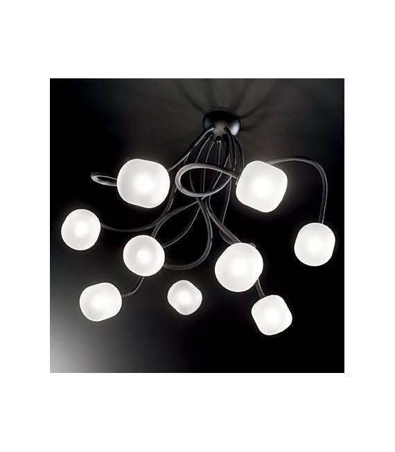 Plafonnier Noir OCTOPUS 9 ampoules