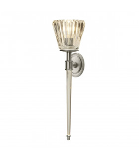 Agatha Badezimmer Wandleuchte Gebürstetes Nickel, Glas und klares Acryl