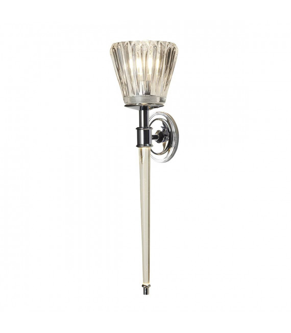 Applique salle de bain Agatha chrome poli, verre et acrylique