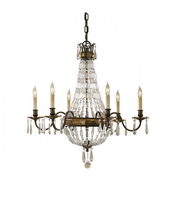 Lampada a sospensione Aveline, acciaio spazzolato, 5 lampadine, con paralume