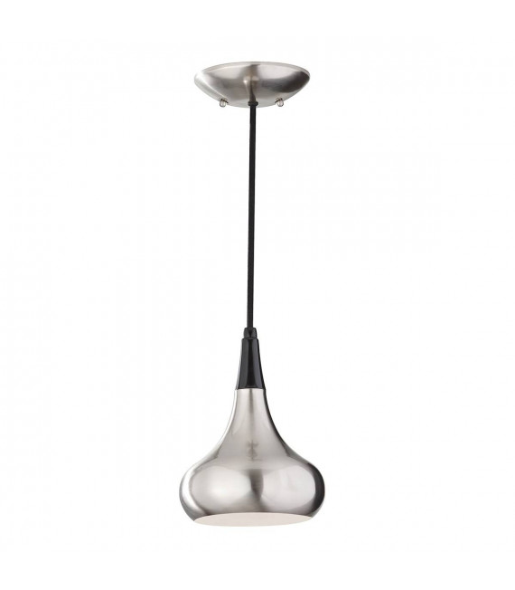 Lampada a sospensione Beso, acciaio spazzolato, media