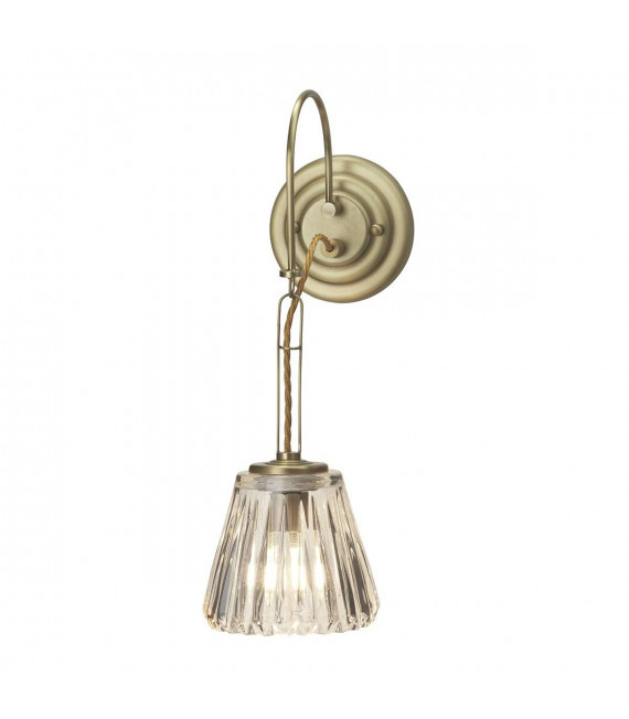 Wandleuchte Demelza Messing und Glas