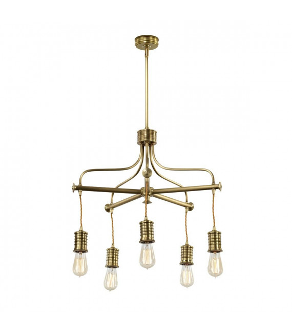 plafonnier ventilateur vintage 2 ampoules e27 max 60w brun patiné