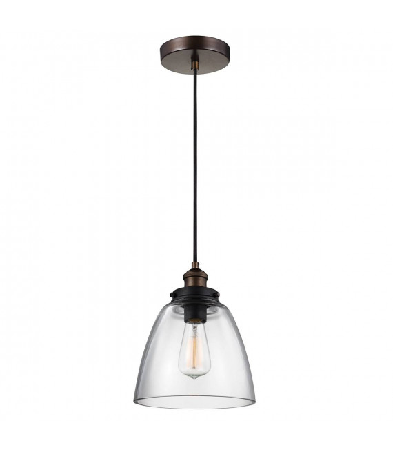 Baskin Pendelleuchte, Messing / Zink lackiert, Klarglas