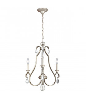 Lampada a sospensione Dewitt, argento con finitura dorata, 3 lampadine