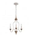 Suspension Hartsville, craie lavée et imitation bois, 3 éclairages