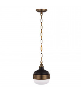 Lampada a sospensione Cadence, acciaio spazzolato e nichel lucido, 1 lampadina