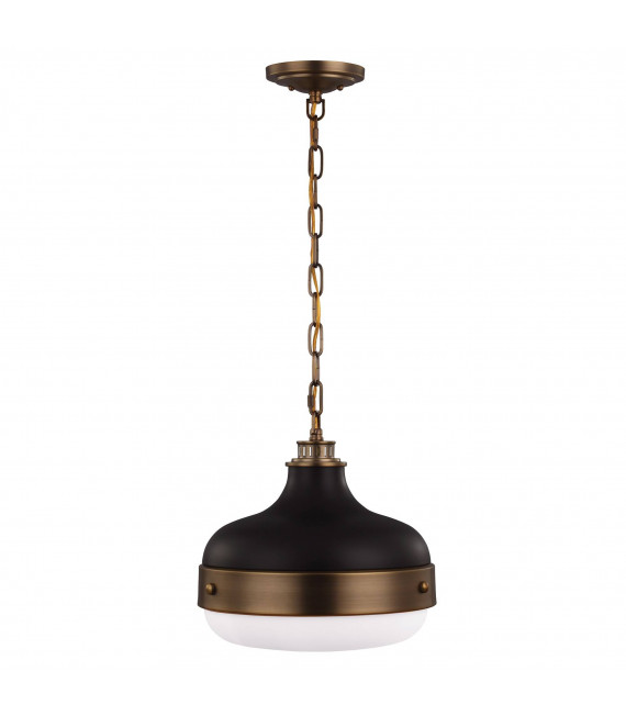 Lampada a sospensione Cadence, acciaio spazzolato e nichel lucido, 2 lampadine