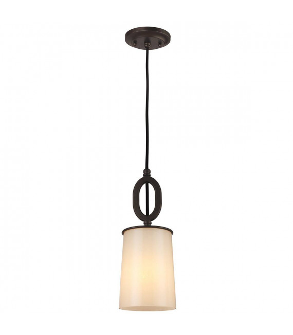 Lampada a sospensione Huntley, bronzo scuro e vetro sinterizzato, 3 lampadine