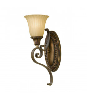 Lampada da parete Justine, bronzo e vetro, 2 lampadine