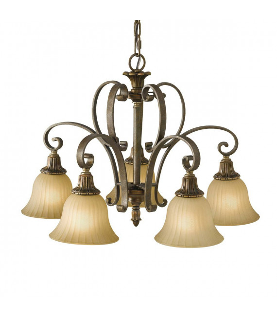 Kelham Anhänger, vergoldete Bronze und Scavo Glas, 3 Glühbirnen