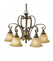 Suspension Kelham, bronze doré et verre Scavo, 3 ampoules