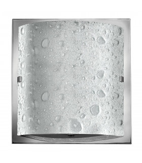 Daphne Wandleuchte, Chrom poliert, Glas mit Blasenmuster, LED