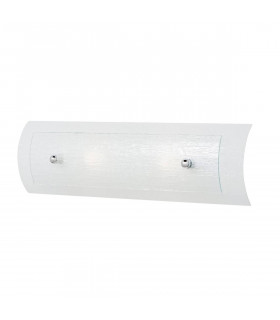 Lámpara de pared Duet, vidrio esmerilado y blanco, cromo pulido, LED, 2 luces