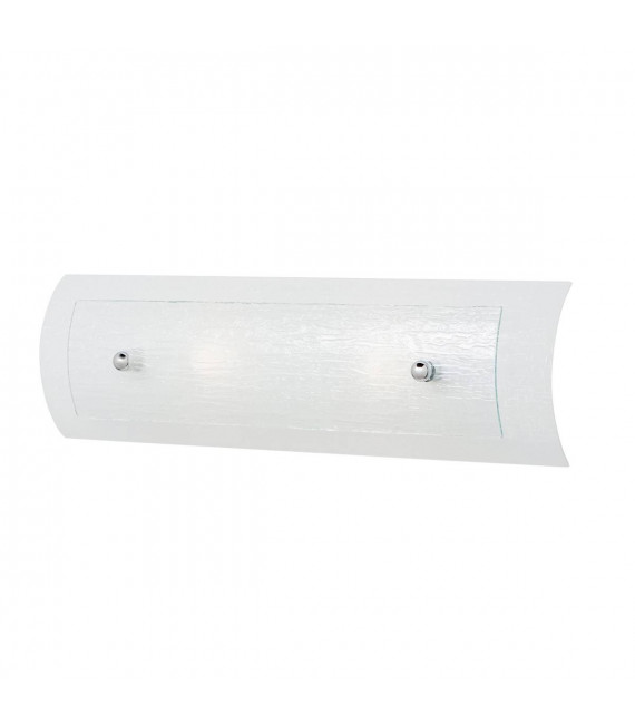 Lámpara de pared Duet, vidrio esmerilado y blanco, cromo pulido, LED, 2 luces