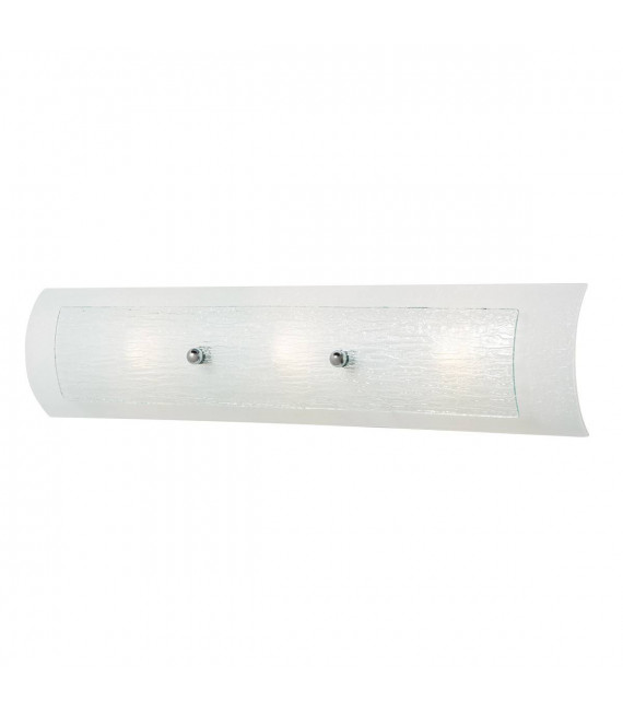 Lampada da parete Duet, 61 cm, vetro satinato e bianco, cromo lucido, LED, 3 luci