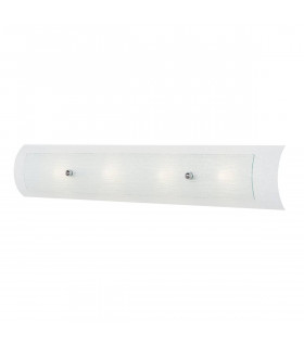 Lampada da parete Duet, 76,2 cm, vetro satinato e bianco, cromo lucido, LED, 4 luci