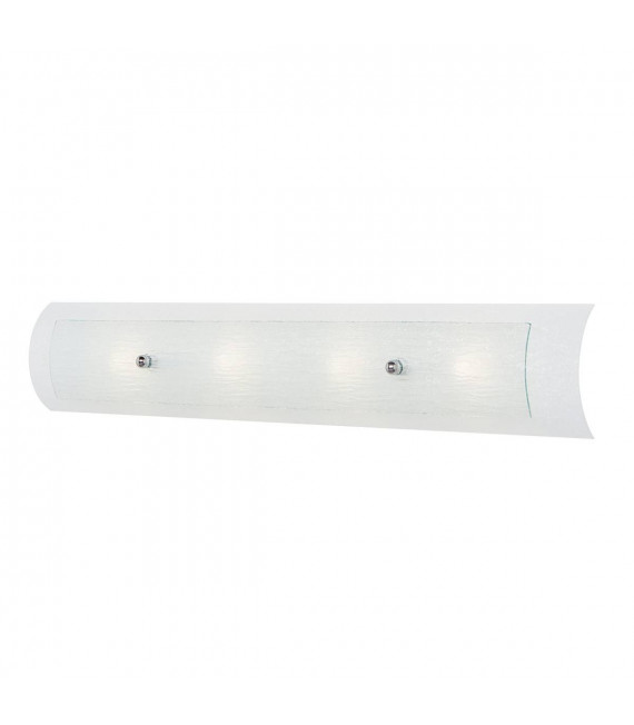 Lámpara de pared Duet, 76,2 cm, vidrio esmerilado y blanco, cromo pulido, LED, 4 luces